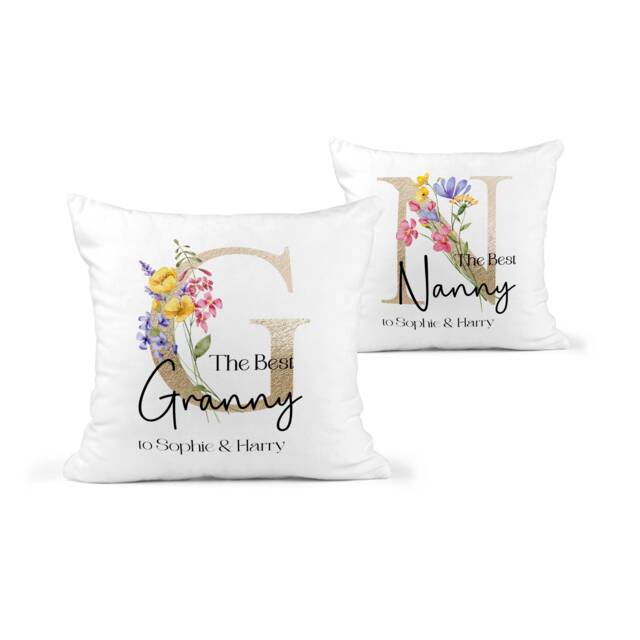 Personalised Mother's Day Gift, Mothers Cushion, Custom Gift For Mum, Keepsake, Present, Throw Pillow, Floral - image 1