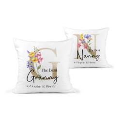 Personalised Mother's Day Gift, Mothers Cushion, Custom Gift For Mum, Keepsake, Present, Throw Pillow, Floral - thumbnail 1