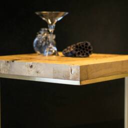 Mapa Burl Wood Side Table Satin Brass Coffee Table - thumbnail 3
