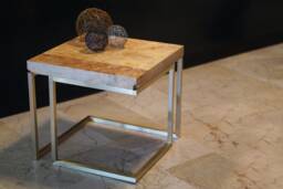 Mapa Burl Wood Side Table Satin Brass Coffee Table