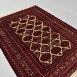 Vintage Afghan Turkman Wool Rug Zahir Shahi Herati Design, 6x4 - thumbnail 2