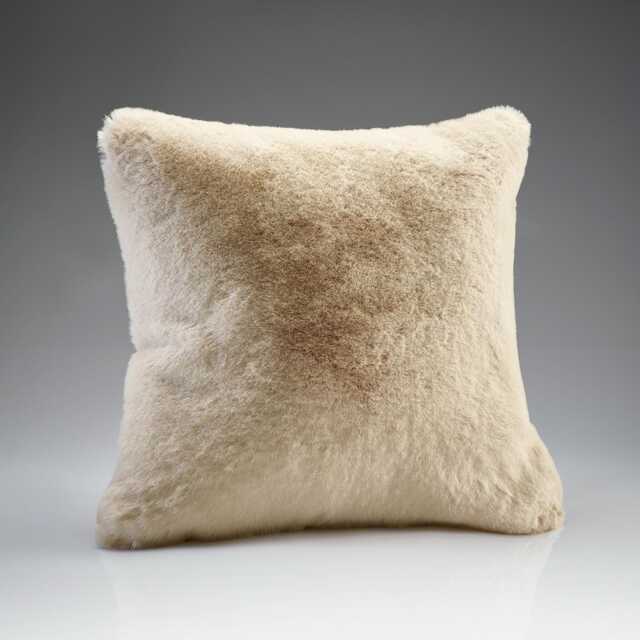 Cream Faux Fur Cushion Vanilla Plush Pillow By Katrina Hampton - image 1