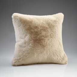 Cream Faux Fur Cushion Vanilla Plush Pillow By Katrina Hampton - thumbnail 1