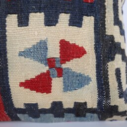 Handwoven Turkish Kilim Lumbar Pillow Bohemian Home Decor - 16x24 Inch - thumbnail 2
