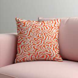 Orange Abstract Cushion Cover, Fluid Geometric Line Pattern Pillowcase, Modern Minimalist Retro Throw Pillow Living Room Decor