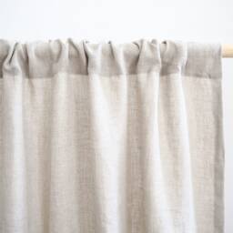 Natural Linen Curtain Panel, Rod Pocket Drapes, Medium Weight - 160 G/M2 - thumbnail 3
