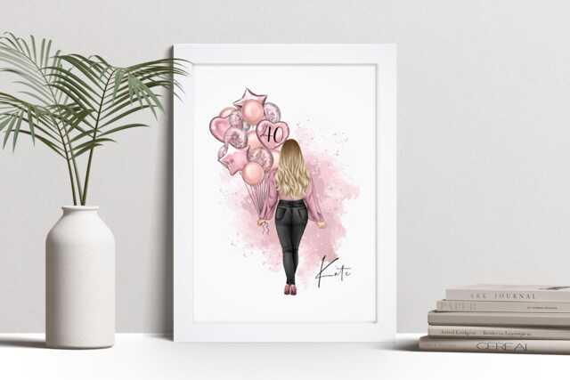 Personalised 40Th Birthday Print, Female Gift, Custom Wall Art Framed Picture, Present For Her, Women, Friend, Daughter, Sister Nl - image 1