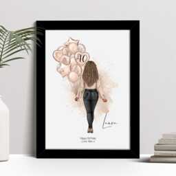 Personalised 40Th Birthday Print, Female Gift, Custom Wall Art Framed Picture, Present For Her, Women, Friend, Daughter, Sister Nl - thumbnail 2