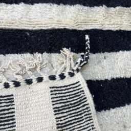 Beni Ourain Rug 7x10 Ft - Handmade Wool Striped Berber Area Rugs For Living Room Aboujaad Moroccan Rug Bedroom - thumbnail 3
