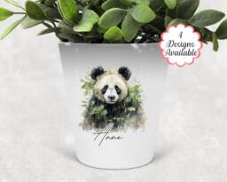 Watercolour Panda Bear Plant Pot/Pen Makeup Brush Holder With Custom Name - Perfect Gift For Lovers, Cute Personalised D??cor - thumbnail 1