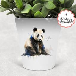 Watercolour Panda Bear Plant Pot/Pen Makeup Brush Holder With Custom Name - Perfect Gift For Lovers, Cute Personalised D??cor - thumbnail 3