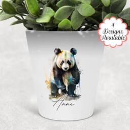 Watercolour Panda Bear Plant Pot/Pen Makeup Brush Holder With Custom Name - Perfect Gift For Lovers, Cute Personalised D??cor - thumbnail 2