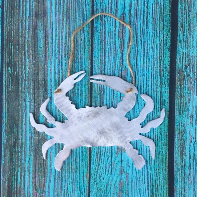 Crab, Metal Beach Home Decor, Wall, Patio, Garden Art, Tree Topper, Wedding Favor, Aluminum, Indoor, Outdoor, Won't Rust - image 1