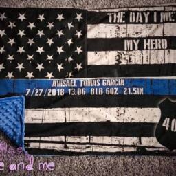 Thin Blue Line Baby Blanket Police Blanket - thumbnail 3