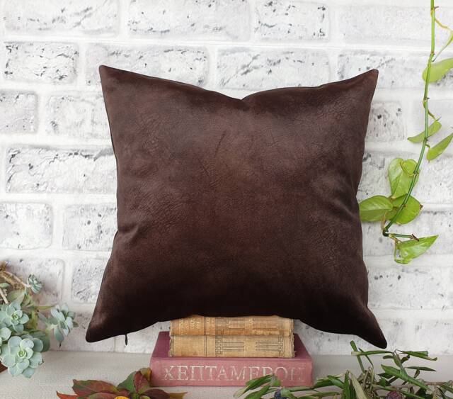 Dark Brown Velvet Pillow Cover Modern Scandinavian Home Decor - image 1