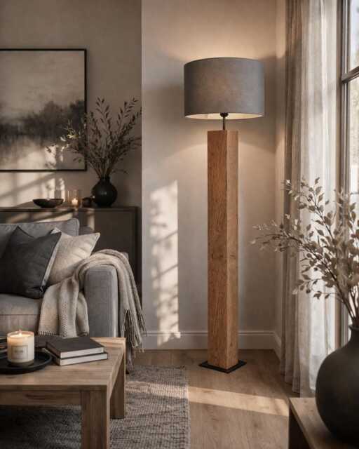 Handmade Modern Reclaimed Wood Floor Lamp - One-Of-A-Kind Contemporary Light - image 1