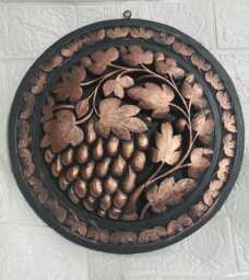 Up Cycled Wooden Wall Hanging - Plaque Kitchenalia Home Decor Hand Painted Decorationn- Grape Vines Gift - thumbnail 1