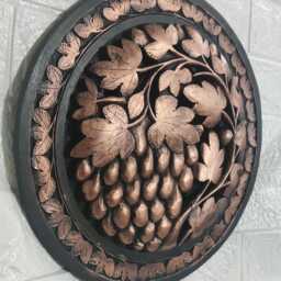 Up Cycled Wooden Wall Hanging - Plaque Kitchenalia Home Decor Hand Painted Decorationn- Grape Vines Gift - thumbnail 2