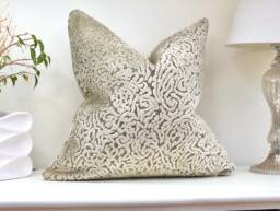 "Gold Cushion Cover - Neutral Home Decor 16""X16"