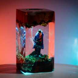 Exclusive Handmade Spooky Resin Lamp, Horror Movie Collectible Light, Slasher Unique Halloween Decor For Fans - thumbnail 4