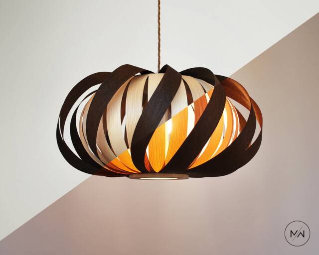 Pendant Lamp/Ceiling Light From Wood. Wenge & Ash Veneer - image 1