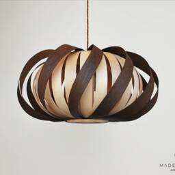 Pendant Lamp/Ceiling Light From Wood. Wenge & Ash Veneer - thumbnail 2