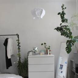 White Paper Lampshade, Lily Of The Valley, Washable Paper Pendant Light, Wabi Sabi, Japandi, Scandinavian - thumbnail 2