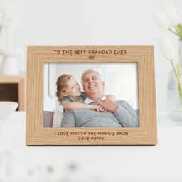 Best Grandad Ever Christmas Gift - Photo Frame For Grandpa Gramps Engraved Custom For 7x5 Or 6x4 Picture - thumbnail 2