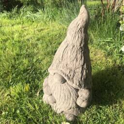 Large Cement Garden Gonk Weatherproof Gnome Ornament Watering Can - thumbnail 3