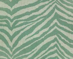 New 18x18 Inch Designer Handmade Pillow Case. Zebra Print in Eaton Blue & Linen Color Fabric - thumbnail 2