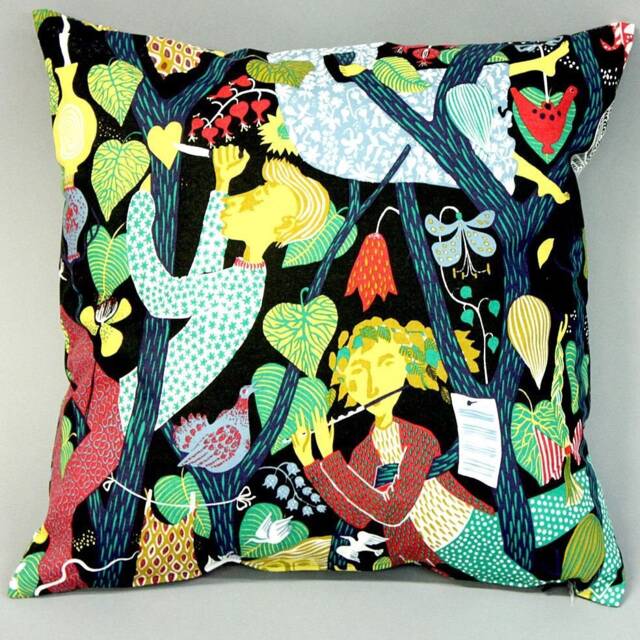 Cushion Pilow Case - Stig Lindberg Melodi - Melody Black 45x45 Double Sided