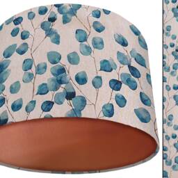 Botanical Teal Lampshade Handmade Honesty Plant Light Shade - thumbnail 2