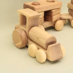 Exclusive Handmade Wooden Stacking Train Montessori Education Vehicle Toy With 17 Blocks - thumbnail 3