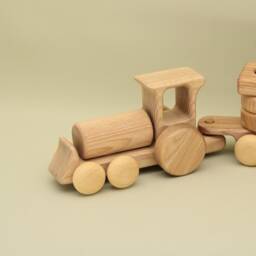 Exclusive Handmade Wooden Stacking Train Montessori Education Vehicle Toy With 17 Blocks - thumbnail 2