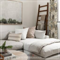 Tancho Color Parchment Asian Toile Hills Crane Bird Cream Beige Cotton Curtain, Valance Pleated, Lined Drapery Panel Offered As Upgrades - thumbnail 3