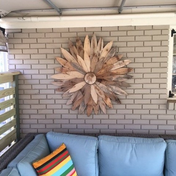 Reclaimed Wood Flower Art, Farm House Decor, Rustic Home Decor, Wood Wall Art - image 1