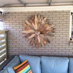 Reclaimed Wood Flower Art, Farm House Decor, Rustic Home Decor, Wood Wall Art - thumbnail 1