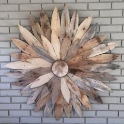 Reclaimed Wood Flower Art, Farm House Decor, Rustic Home Decor, Wood Wall Art - thumbnail 2