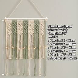 Macrame Book Shelf, Kid Room Decor, Bohemian Holder, Wall Hanging, Housewarming Gift, Modern Bookshelf, Hanging Bookshelf I33 - thumbnail 3