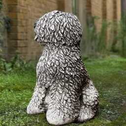 Garden English Sheepdog Statue Concrete Old Dog Sculpture Stone Shaggy Decoration Outdoor Pet Ornament Pel Lover Gift Memorial Decor - thumbnail 2