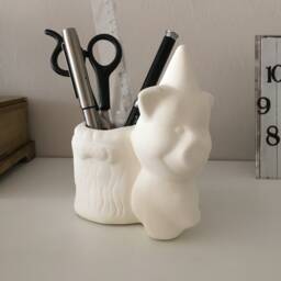 Ceramic Piggy Pencil Holder, Ready For Paint, Bisque, Unpainted Statues, Desk Organizer, Home Decor, Pig Pen Diy Projects