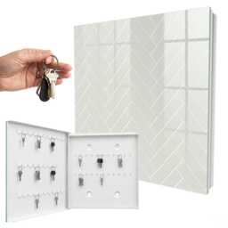 Subtle Herringbone Key Cabinet For Home, Beige Industrial Box, Geometric Textures, Lovers Of Elegant Details - thumbnail 2