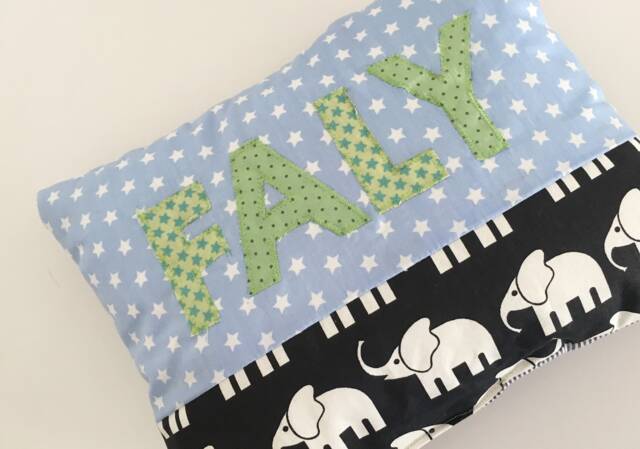 Baby Pillow Cuddly With Name Star Elephants - image 1