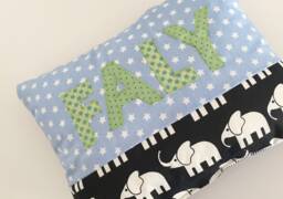 Baby Pillow Cuddly With Name Star Elephants - thumbnail 1