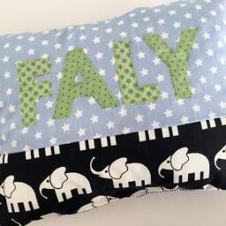 Baby Pillow Cuddly With Name Star Elephants - thumbnail 3