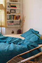 Teal Linen Bedding Set, Duvet Cover & Pillowcases, Us/ European/ Custom Sizes