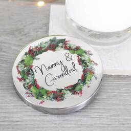 Grandparents Christmas Wreath Scented Candle - Gift For Nanna Gran - thumbnail 2