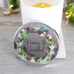 Grandparents Christmas Wreath Scented Candle - Gift For Nanna Gran - thumbnail 3