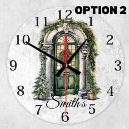 Personalized Christmas Door Glass Clock - Holiday Home Decor - thumbnail 3