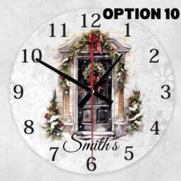 Personalized Christmas Door Glass Clock - Holiday Home Decor - thumbnail 4